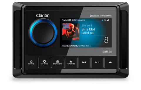 CLARION CMM30 - morska jednostka źródłowa Marine stereo 4 zones, USB, BT, NMEA2K, AM/FM